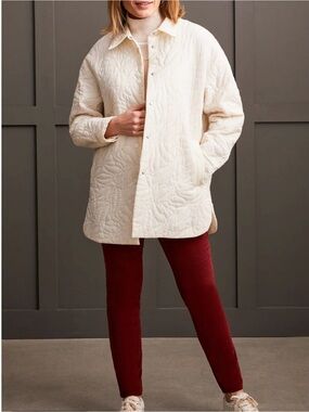 Tribal Quilted Snap Button Front Shacket; Size XL